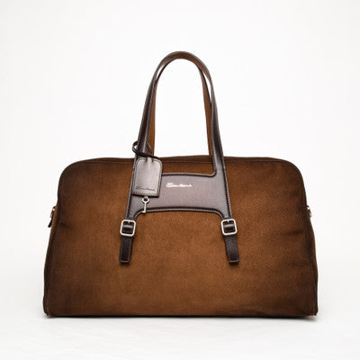 Briefcase Leather Suede - Brun