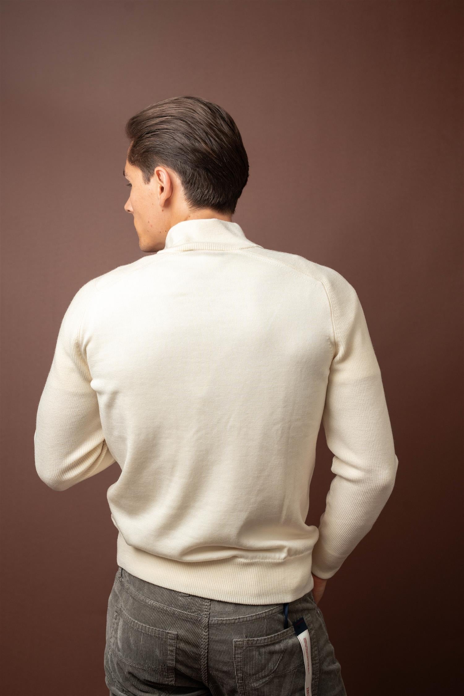 Full Zip Rain Wool - Off-White