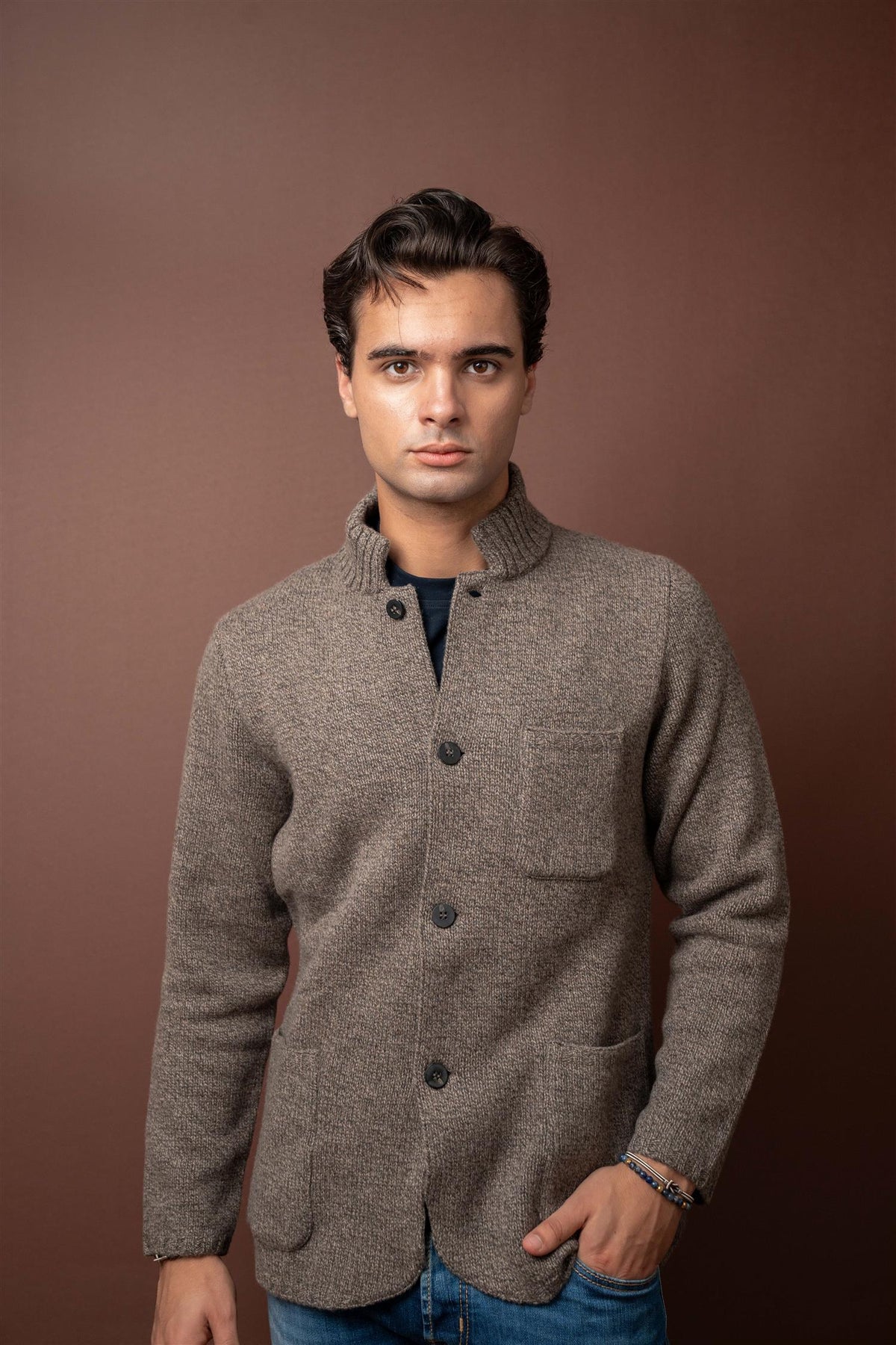 Cardigan - Brown Melange