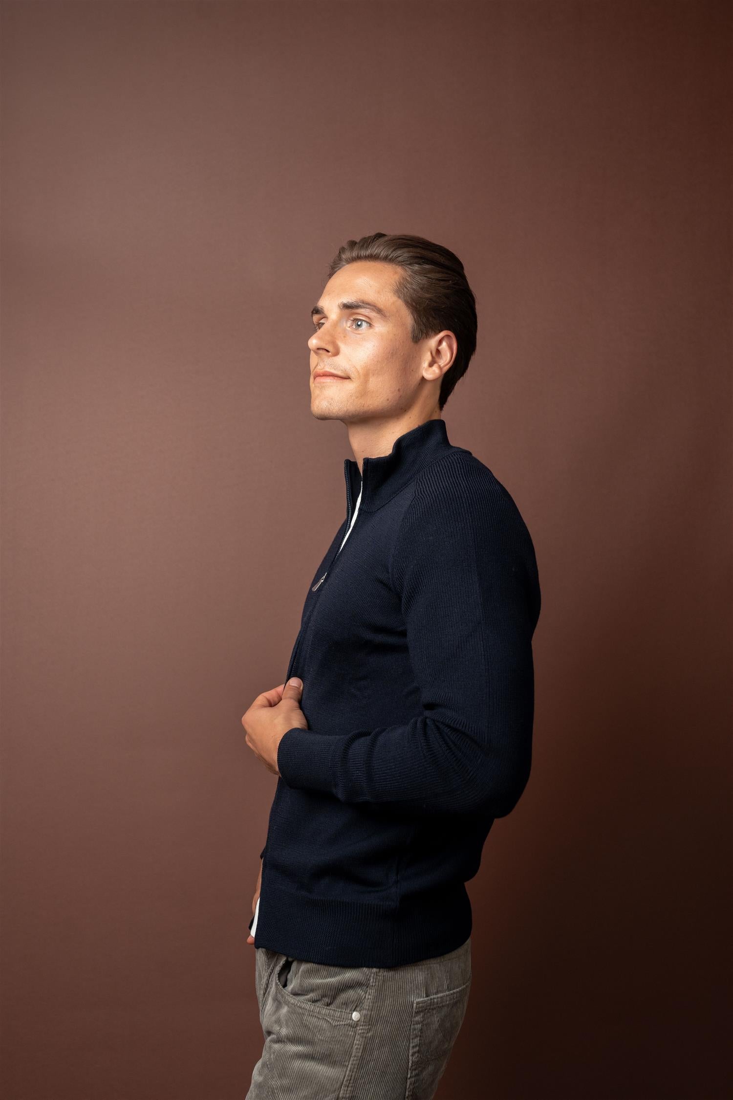 Full Zip Rain Wool - Navy