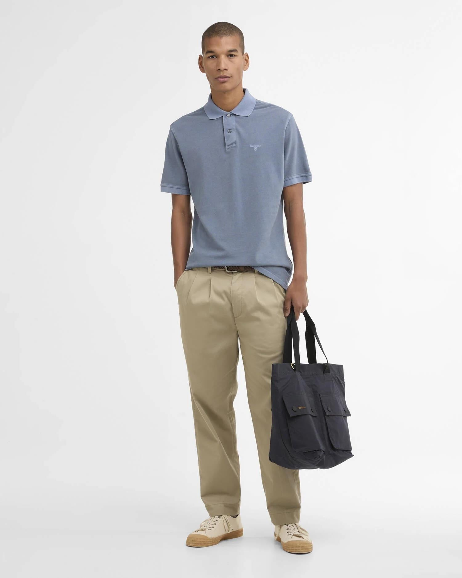 Washed Tartan Polo - Washed Blue