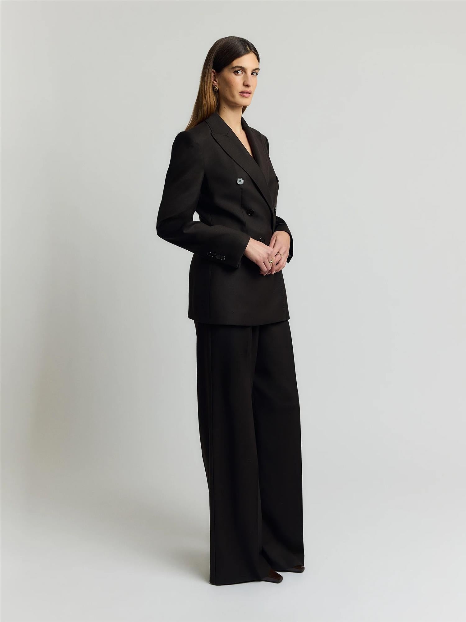 Traci Wool Blazer – Espresso