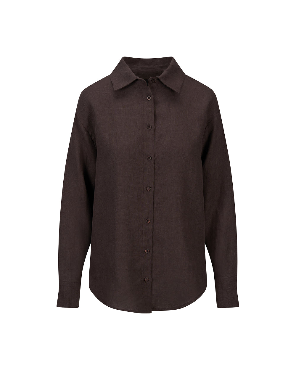 Livia Linen Shirt - Dark Brown