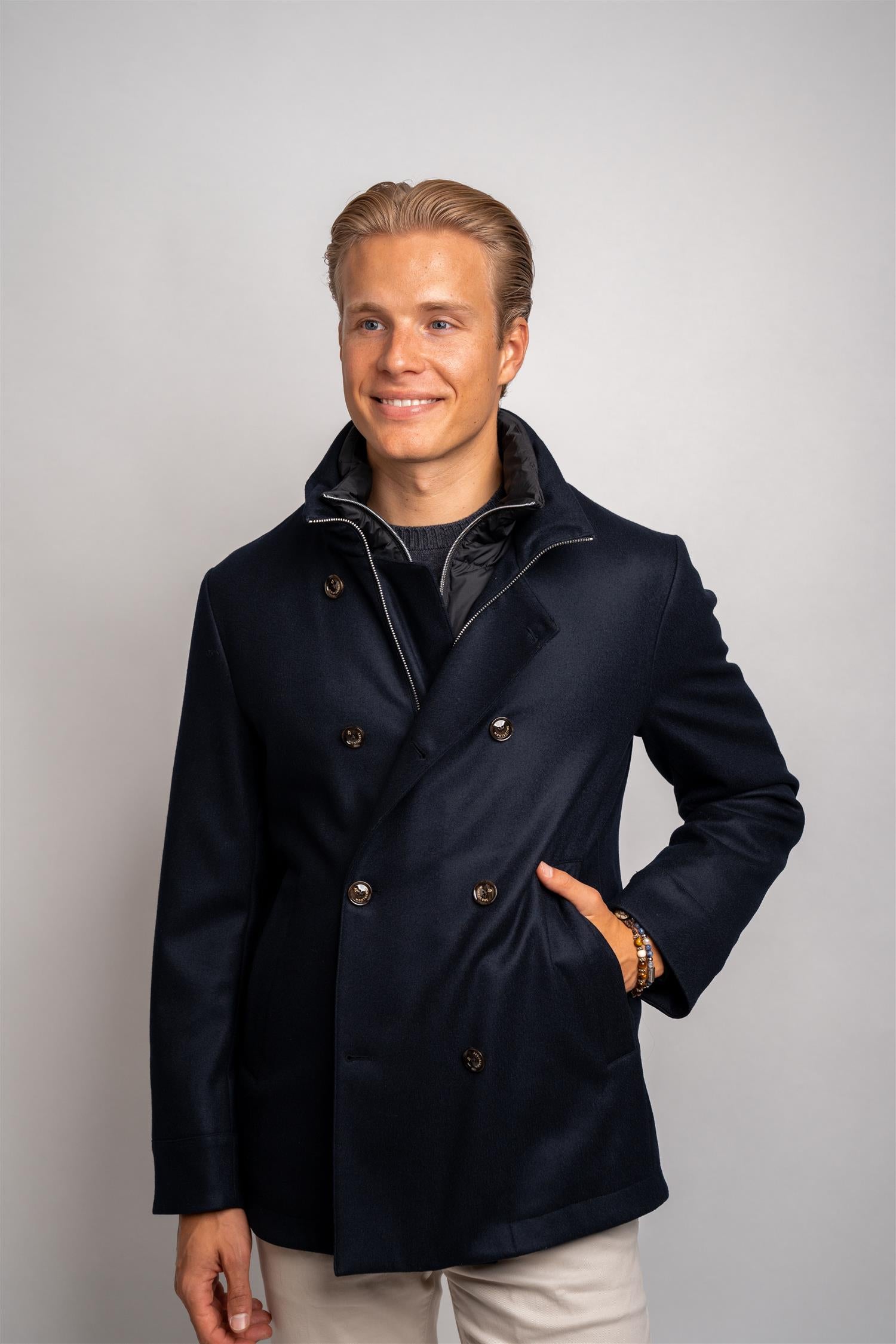 Man Down Jacket Wool - Dark Blue