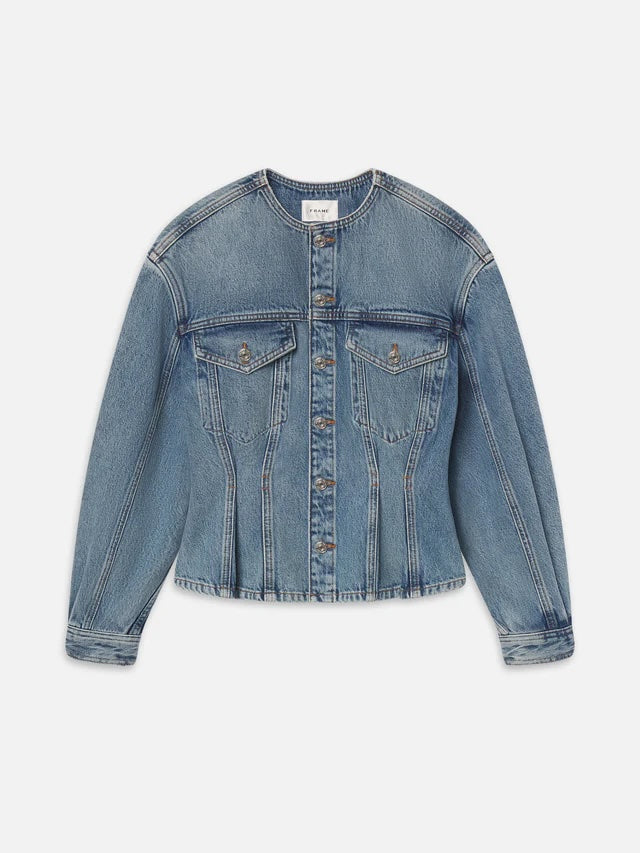 Nipped Collarless Jacket Umbria
