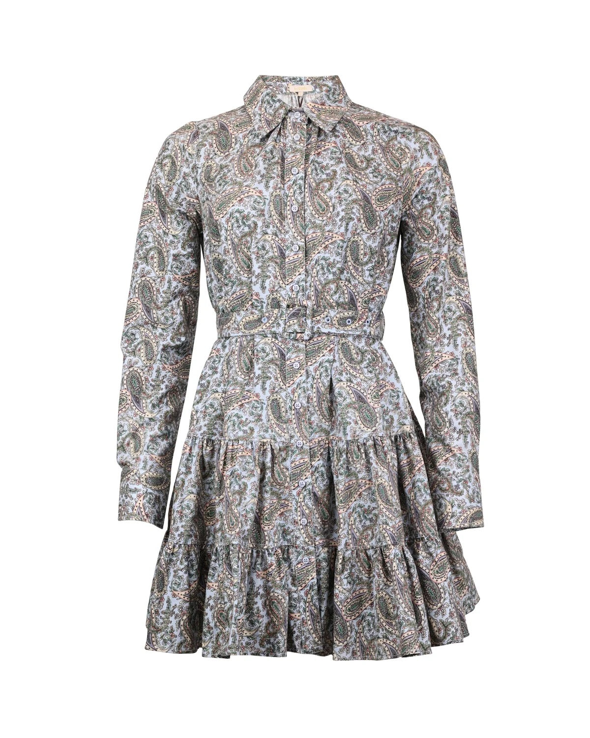 Winter Cotton Shift Dress Blue Paisley