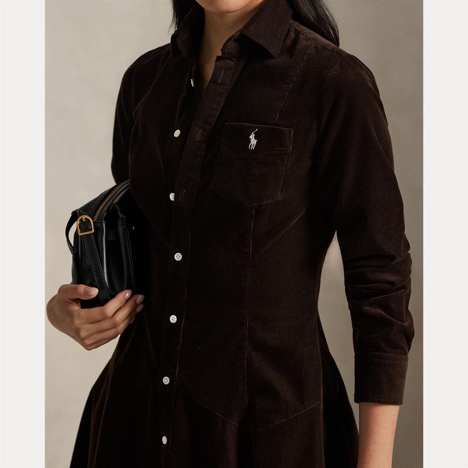 Cotton Corduroy Shirt Dress