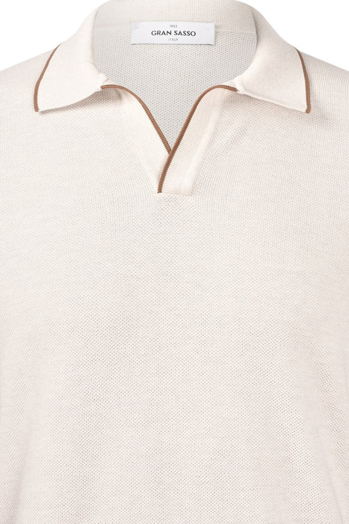 Knitted Pique Shirt - Beige