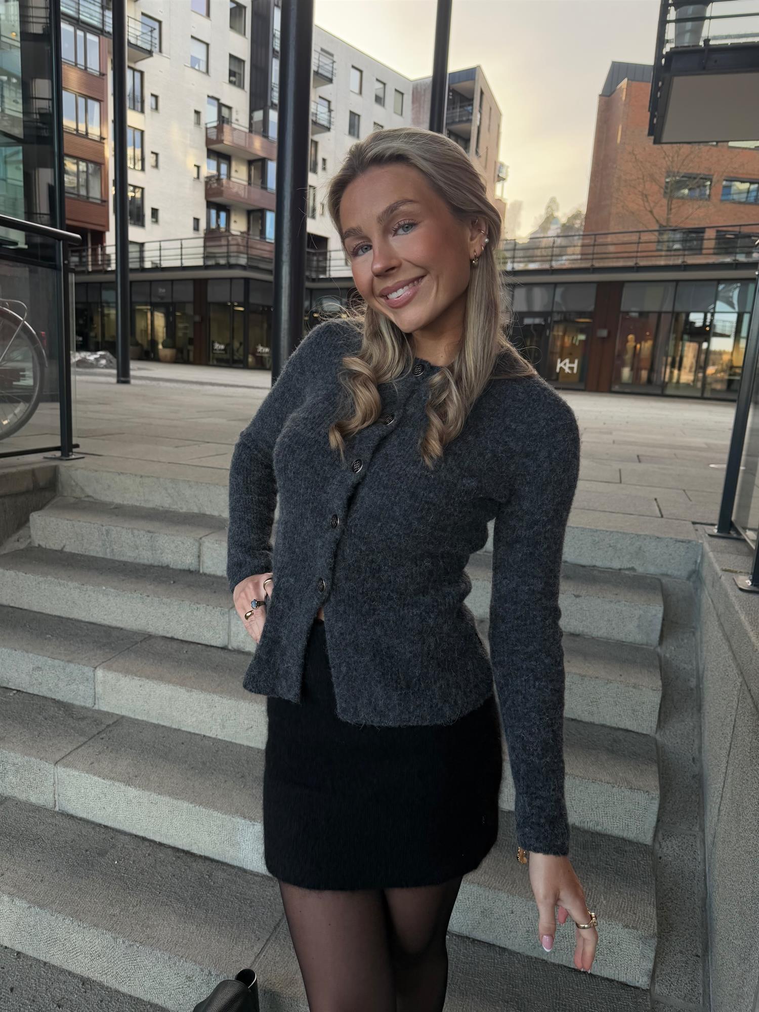 Iza Alpaca Cardigan Charcoal