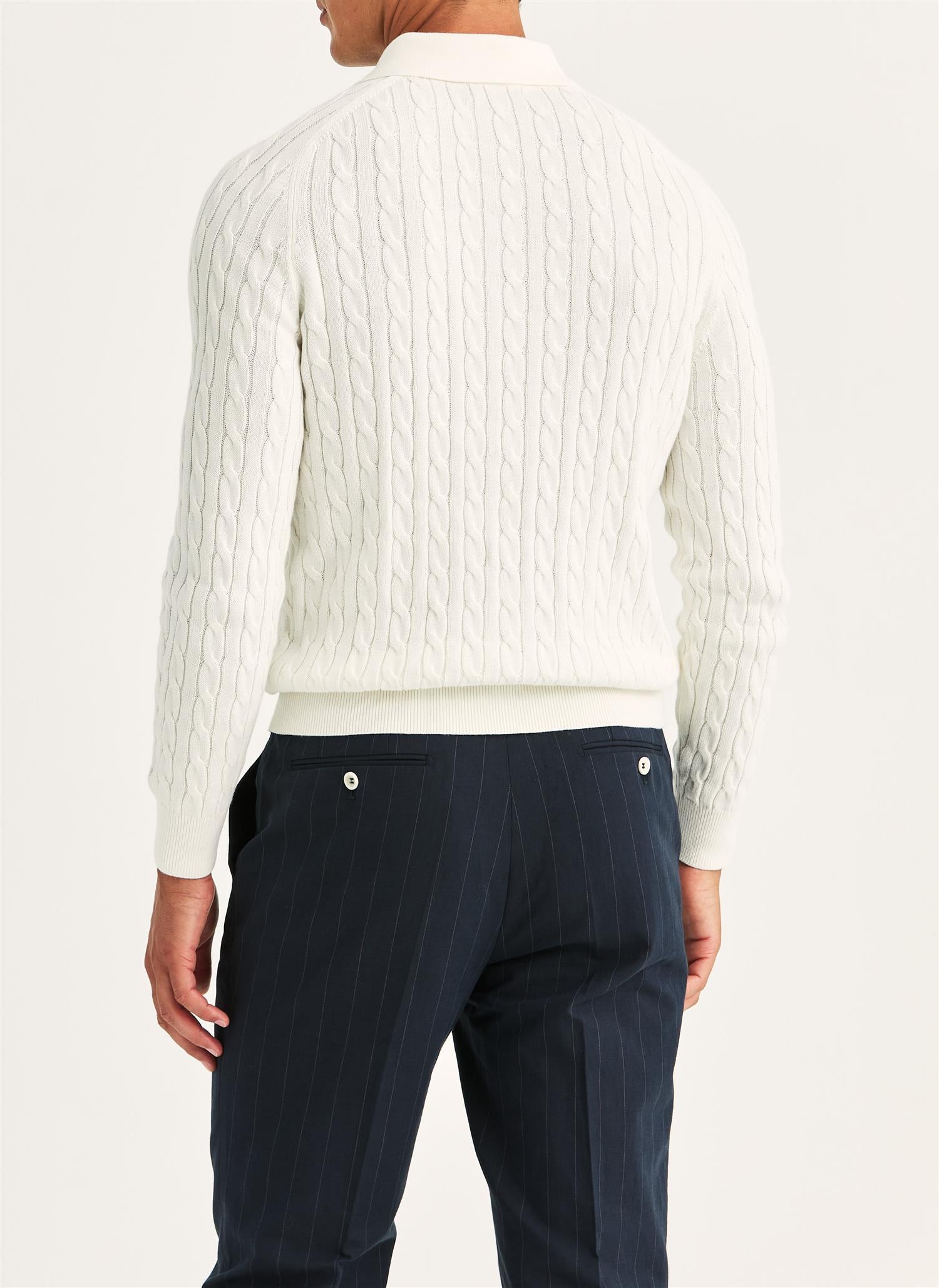 Lancaster Cable Polo - Off White