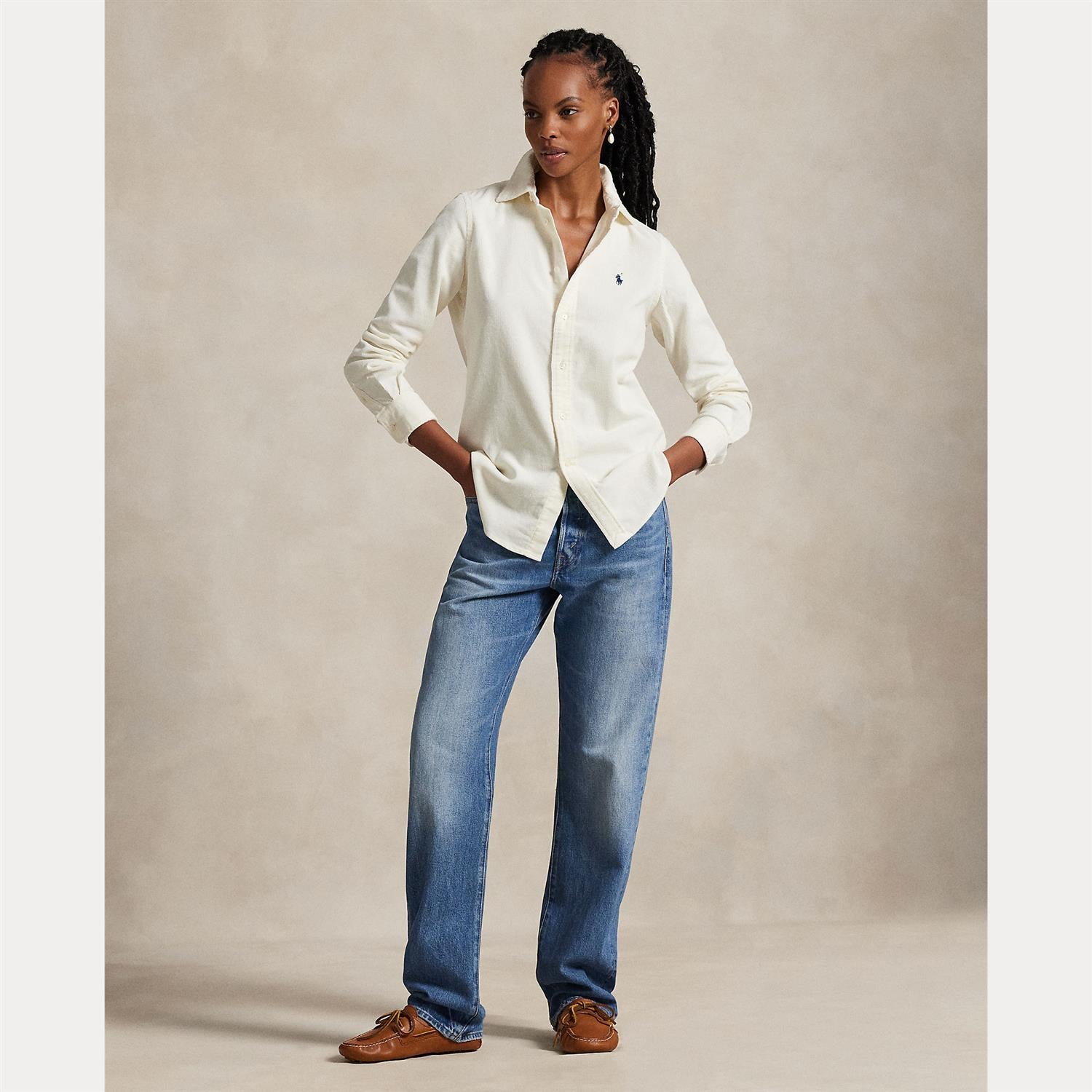 Woven Sport Shirt Antique Cream