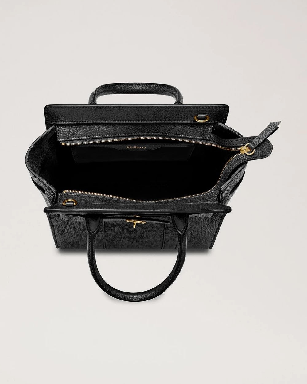 Mini Zipped Bayswater - Black Small Classic Grain