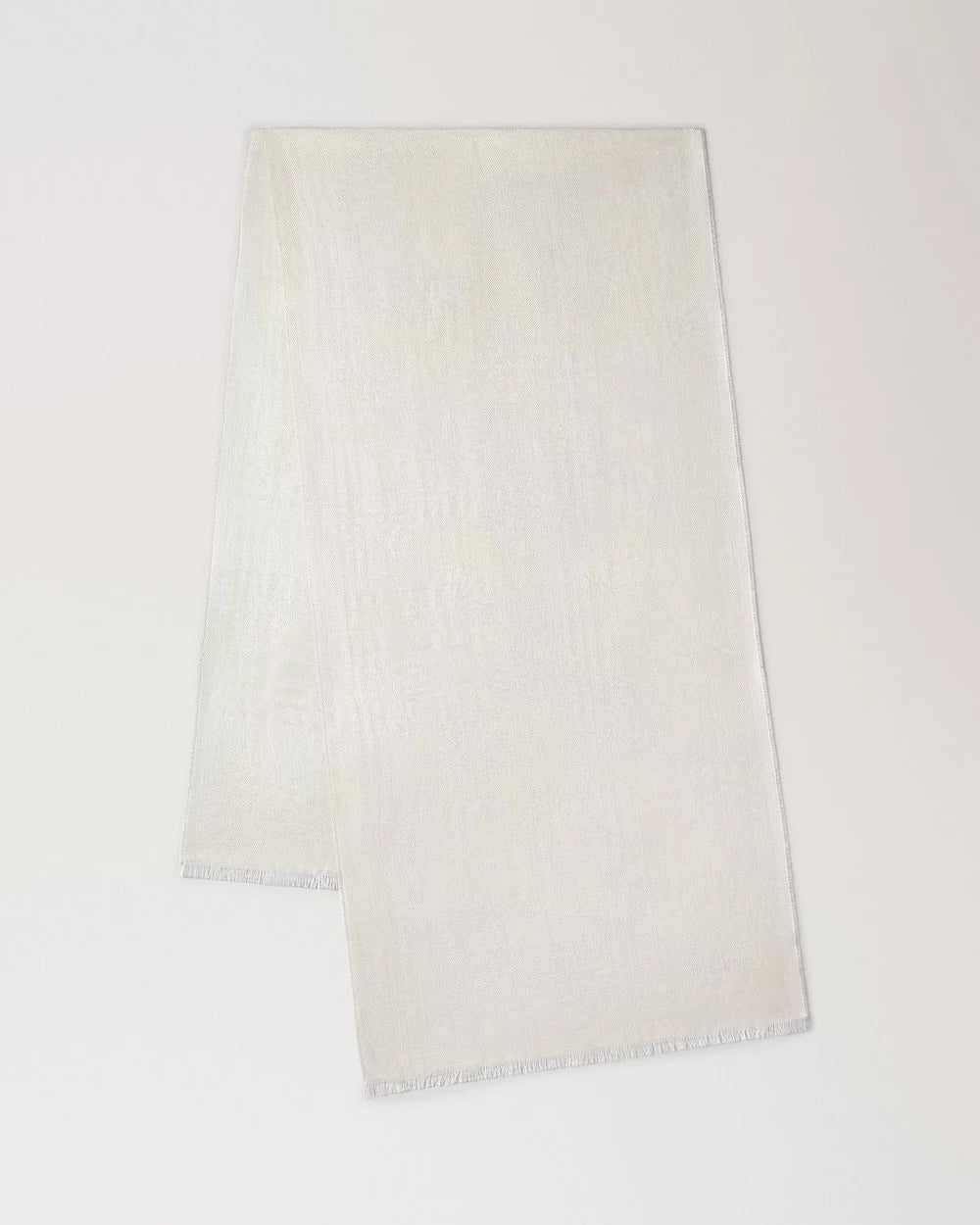 Check & Tree Rectangular Scarf 45 x 180 Cream