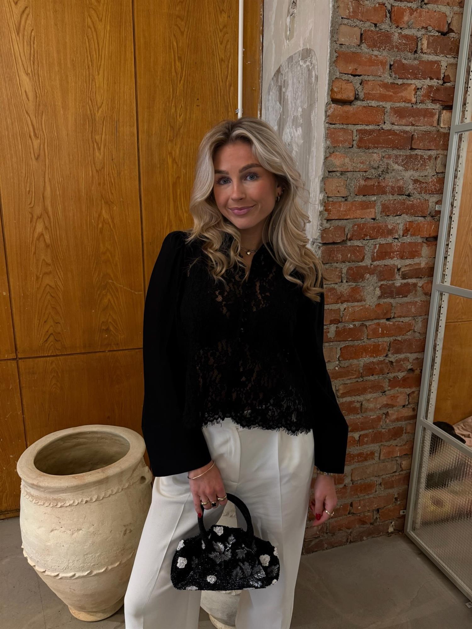 Striped Organza Lace Shirt