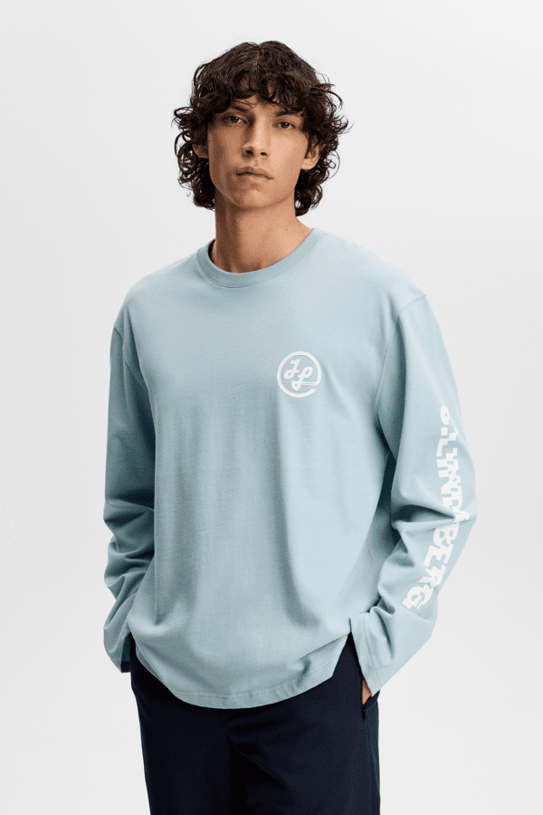 Walsh LS Print T-shirt - Turkis