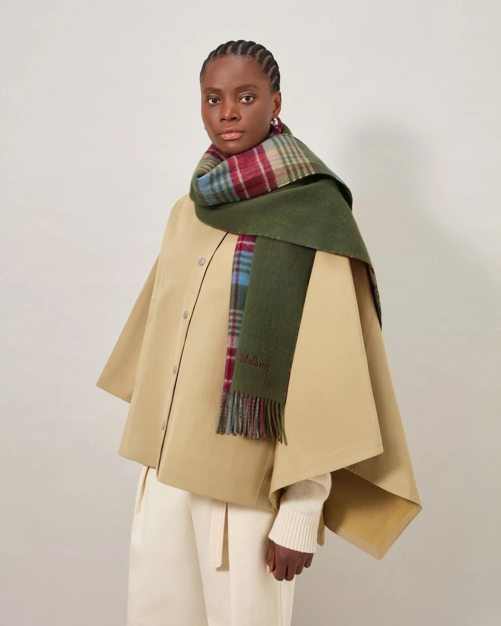 Large Heritage Check Moss-Sky Blue