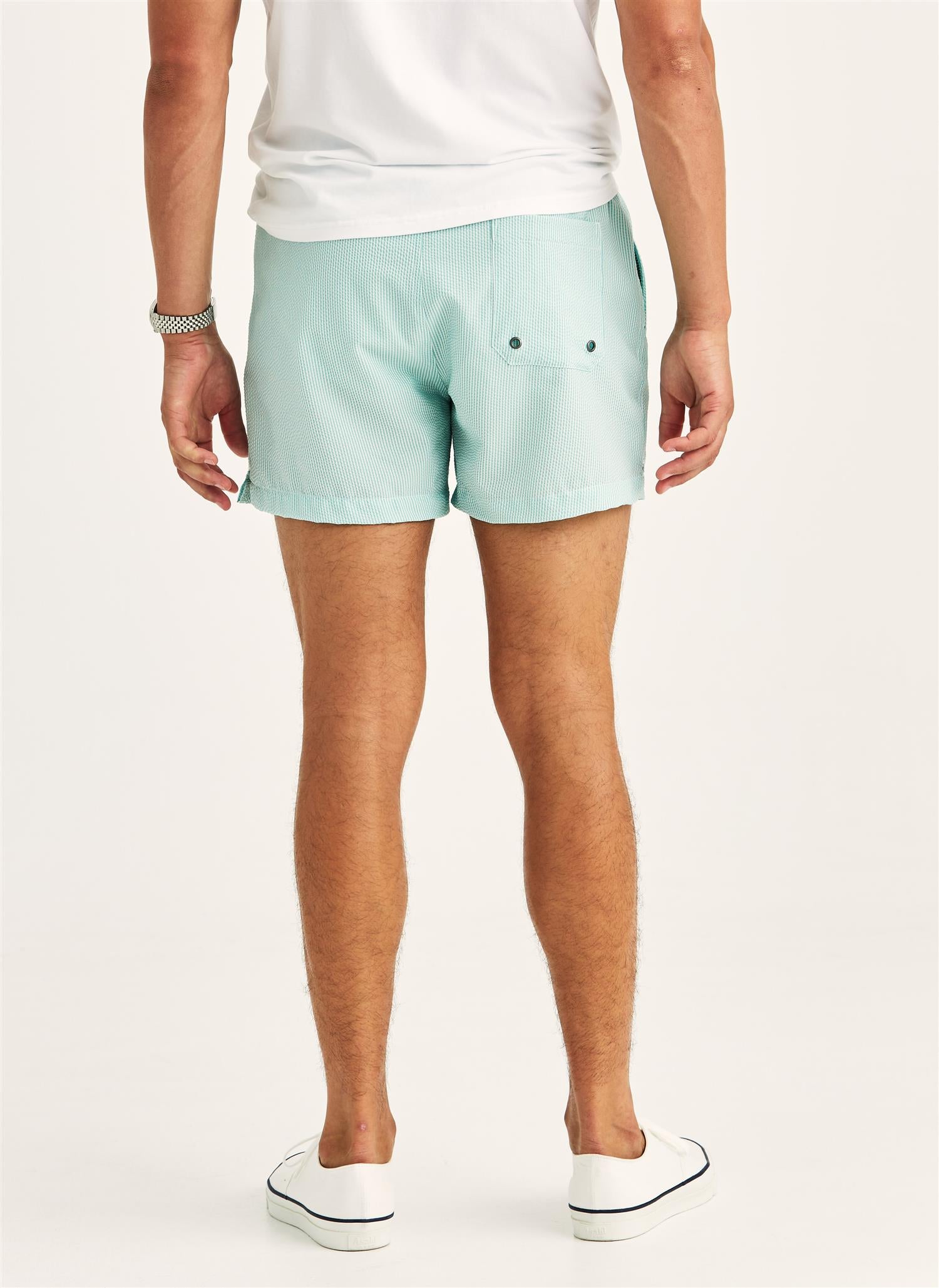 Morris Seersucker Bathing Trunks - Green