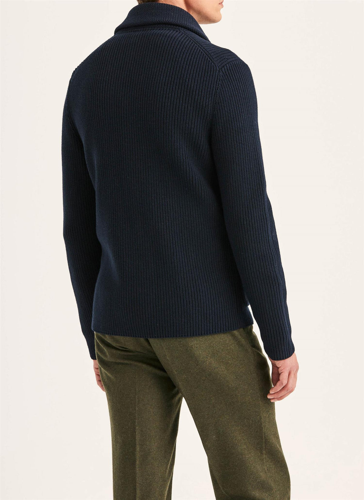 Brayden DB Shawl Cardigan - Navy