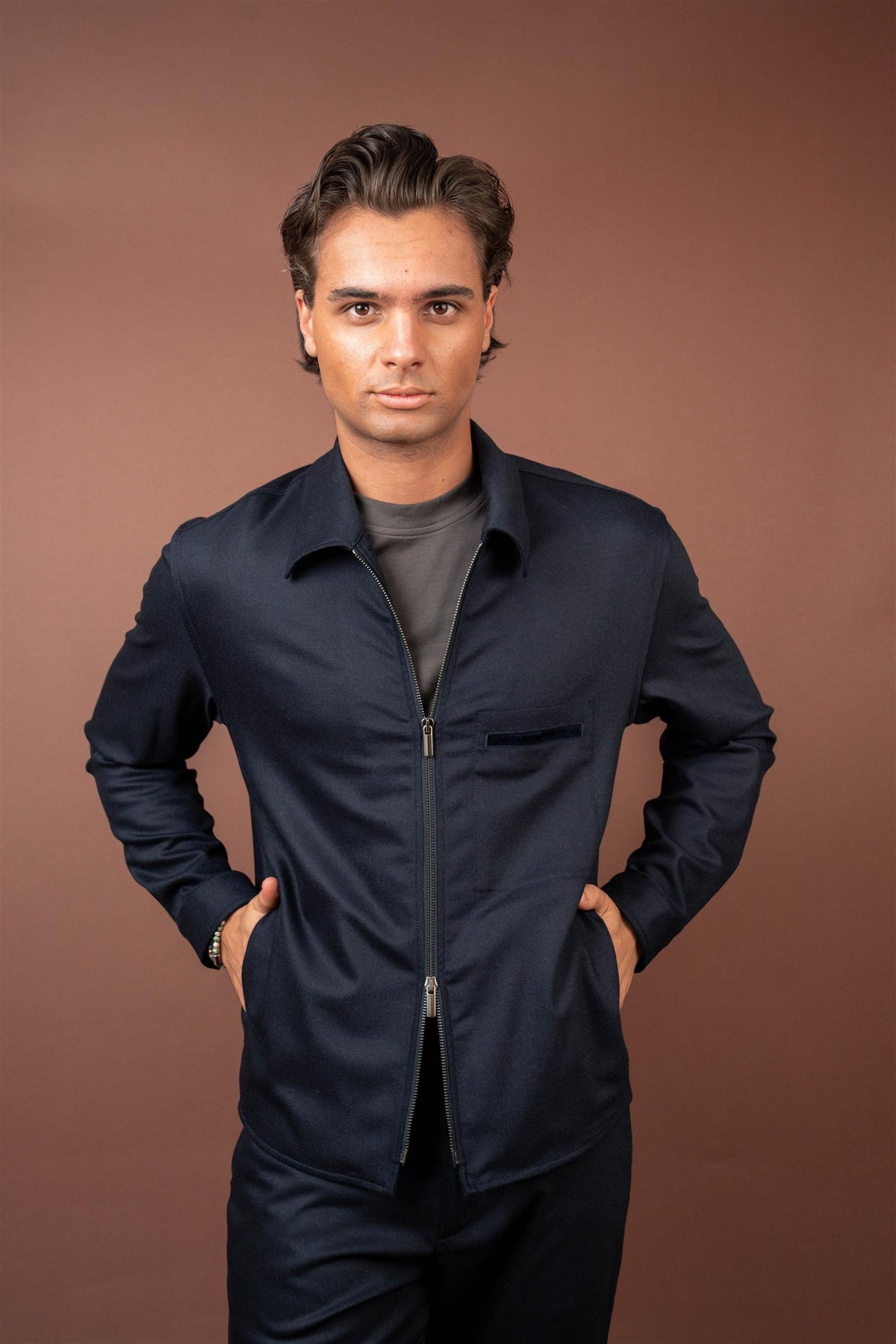 Liam Overshirt Cashmere Blend - Navy
