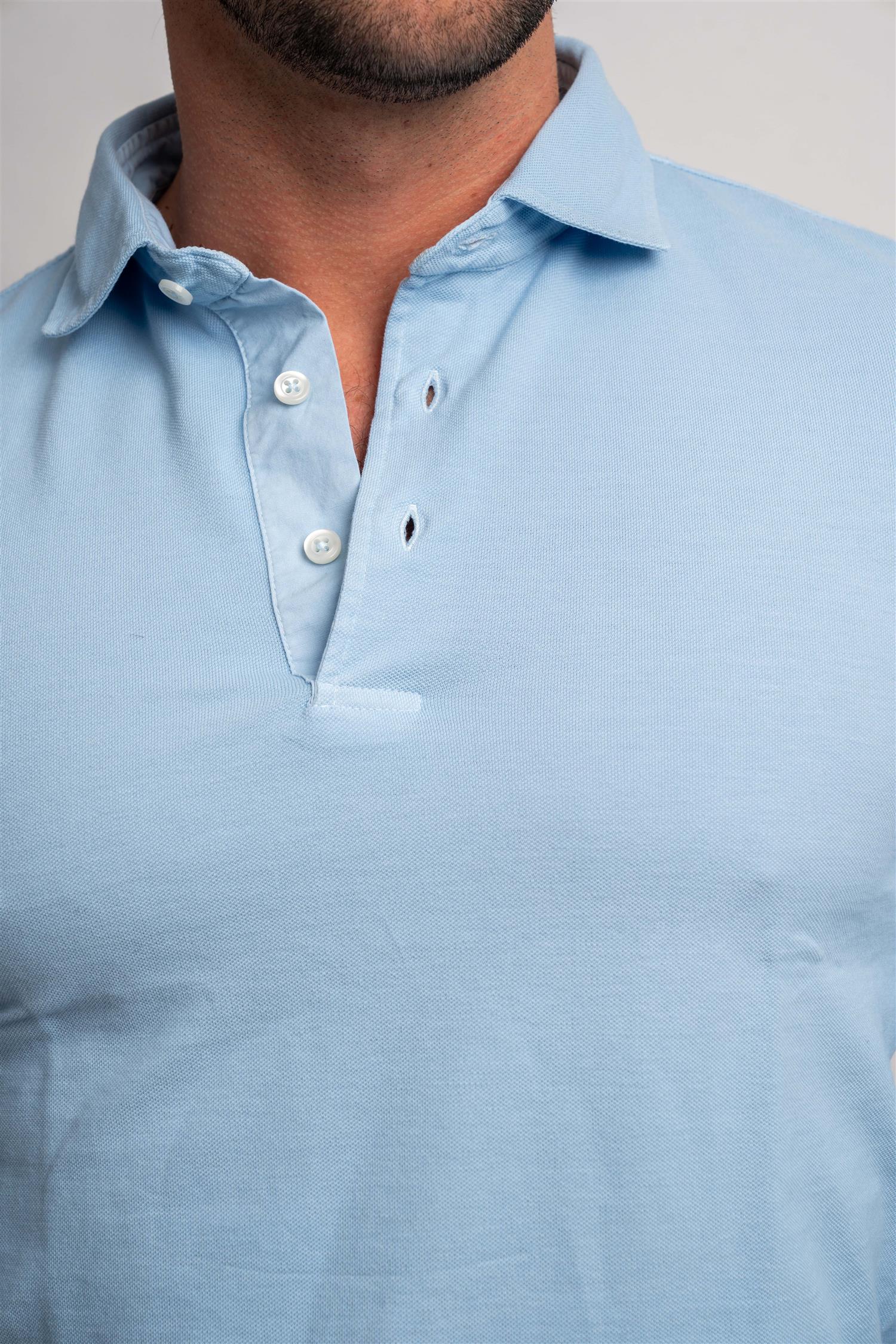 Pique Long Sleeve - Lyseblå