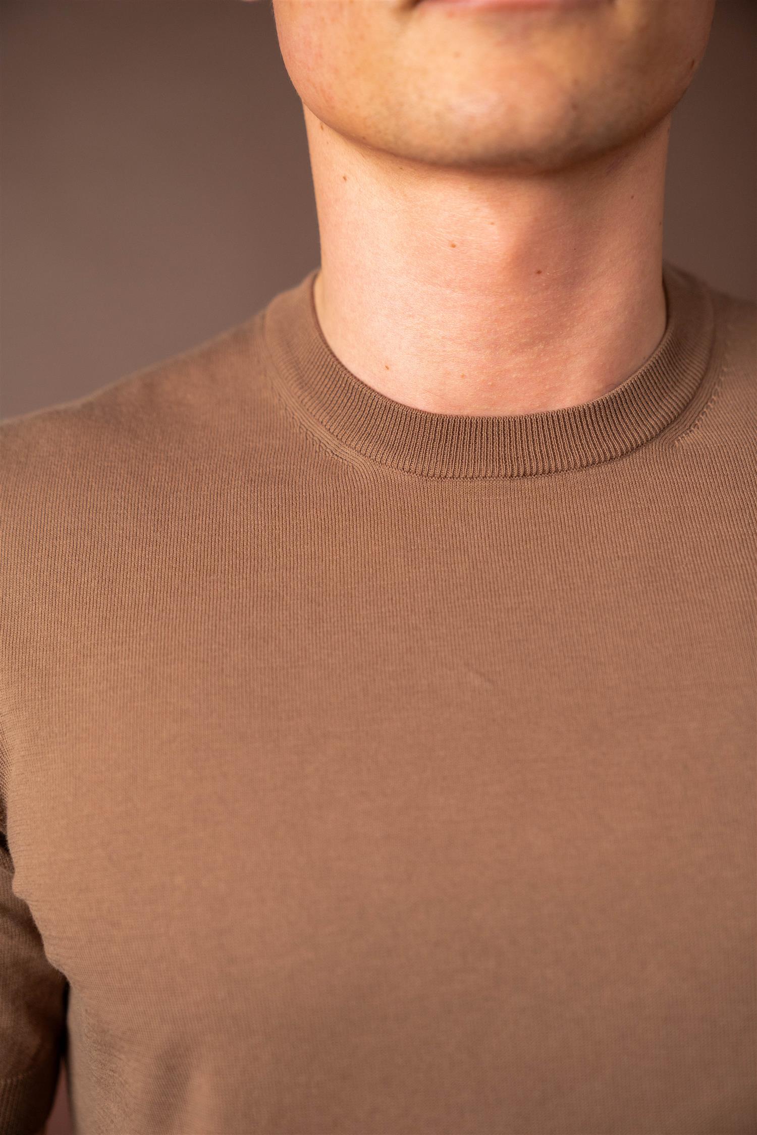 Ribbed T-shirt - Brun