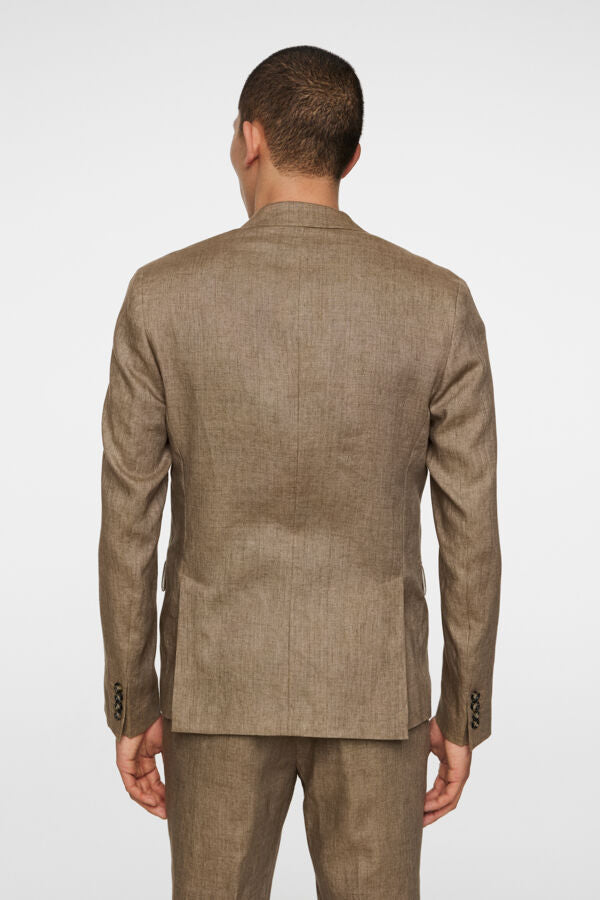 Elton Super Linen Blazer - Sepia Tint
