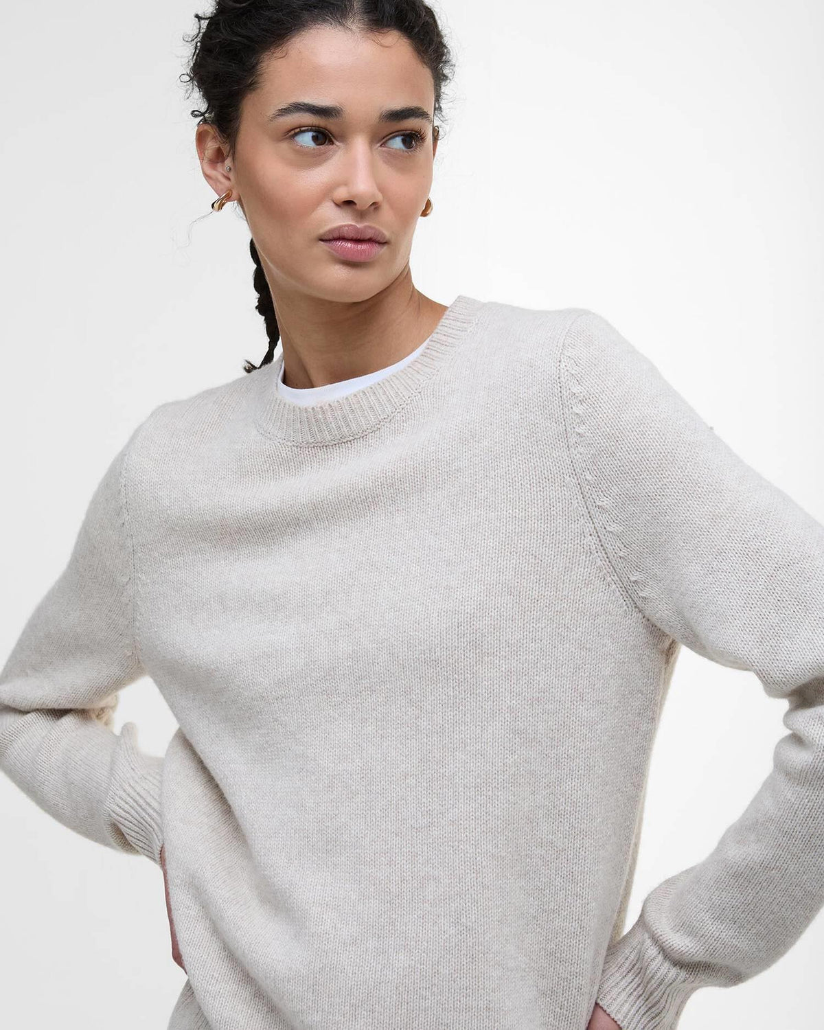 Woodhouse Wool-Cashmere Crew Neck Jumper Oatmeal