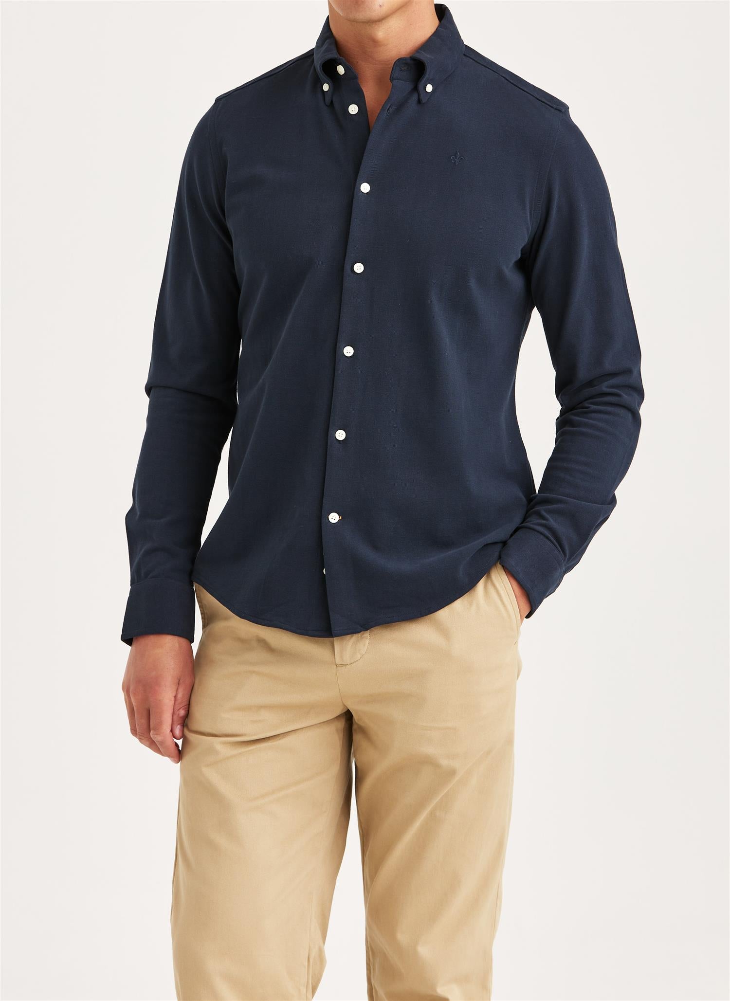 Camden Piqué Shirt - Navy