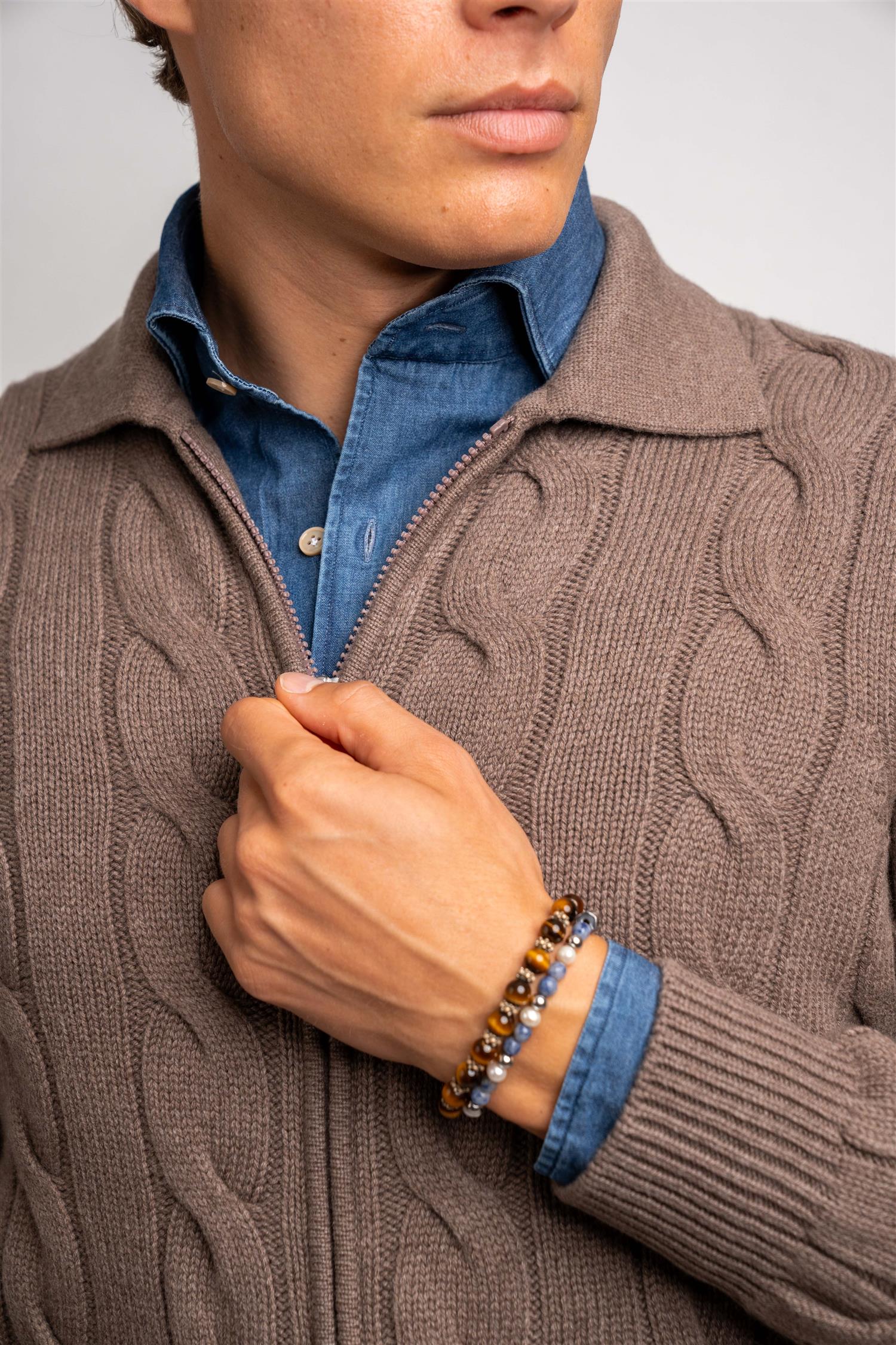 Full Zip Cable - Brown