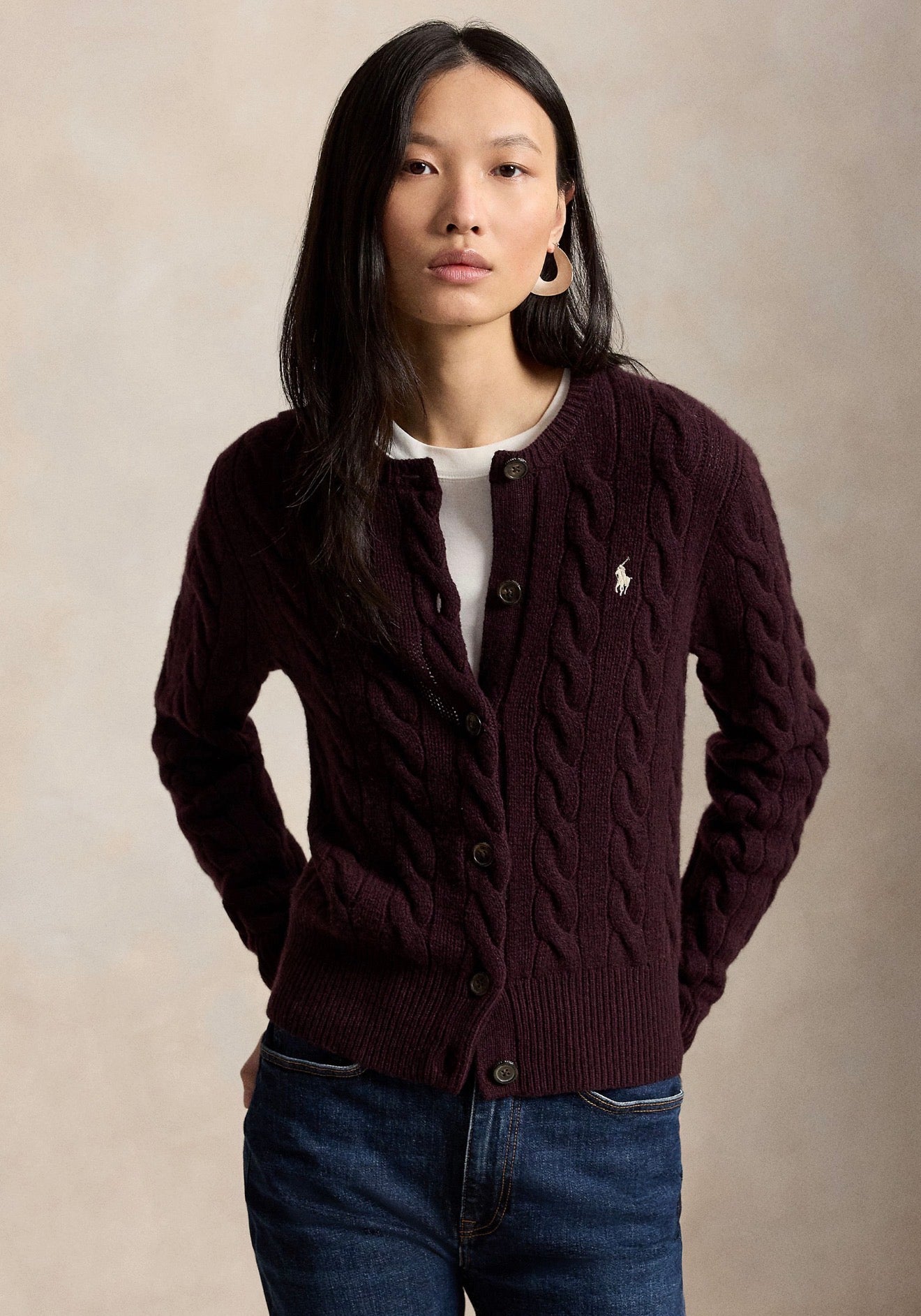 Sweater Cardigan - Damson Melange
