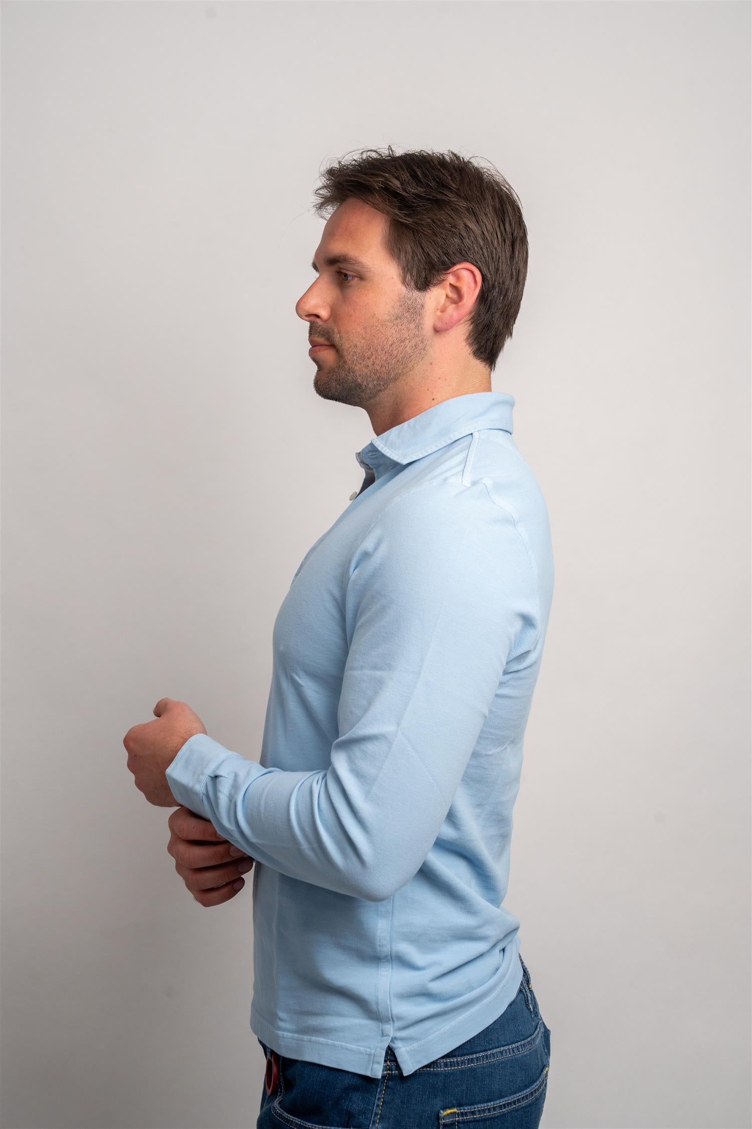 Pique Long Sleeve - Lyseblå