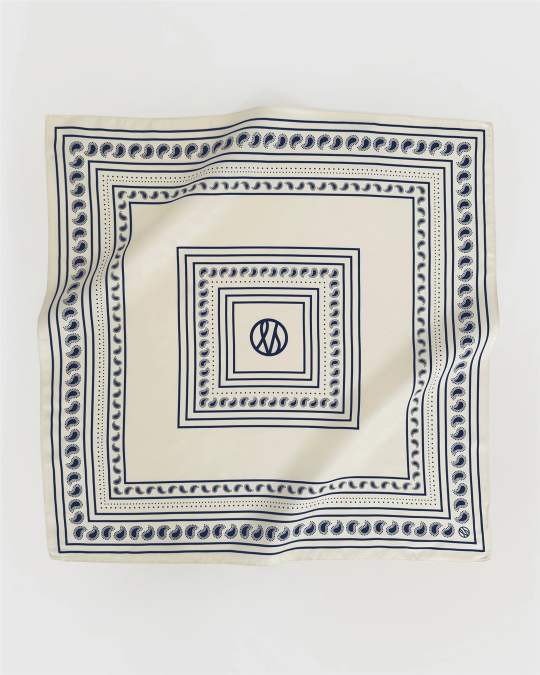 PAISLEY SCARF CREAM & NAVY
