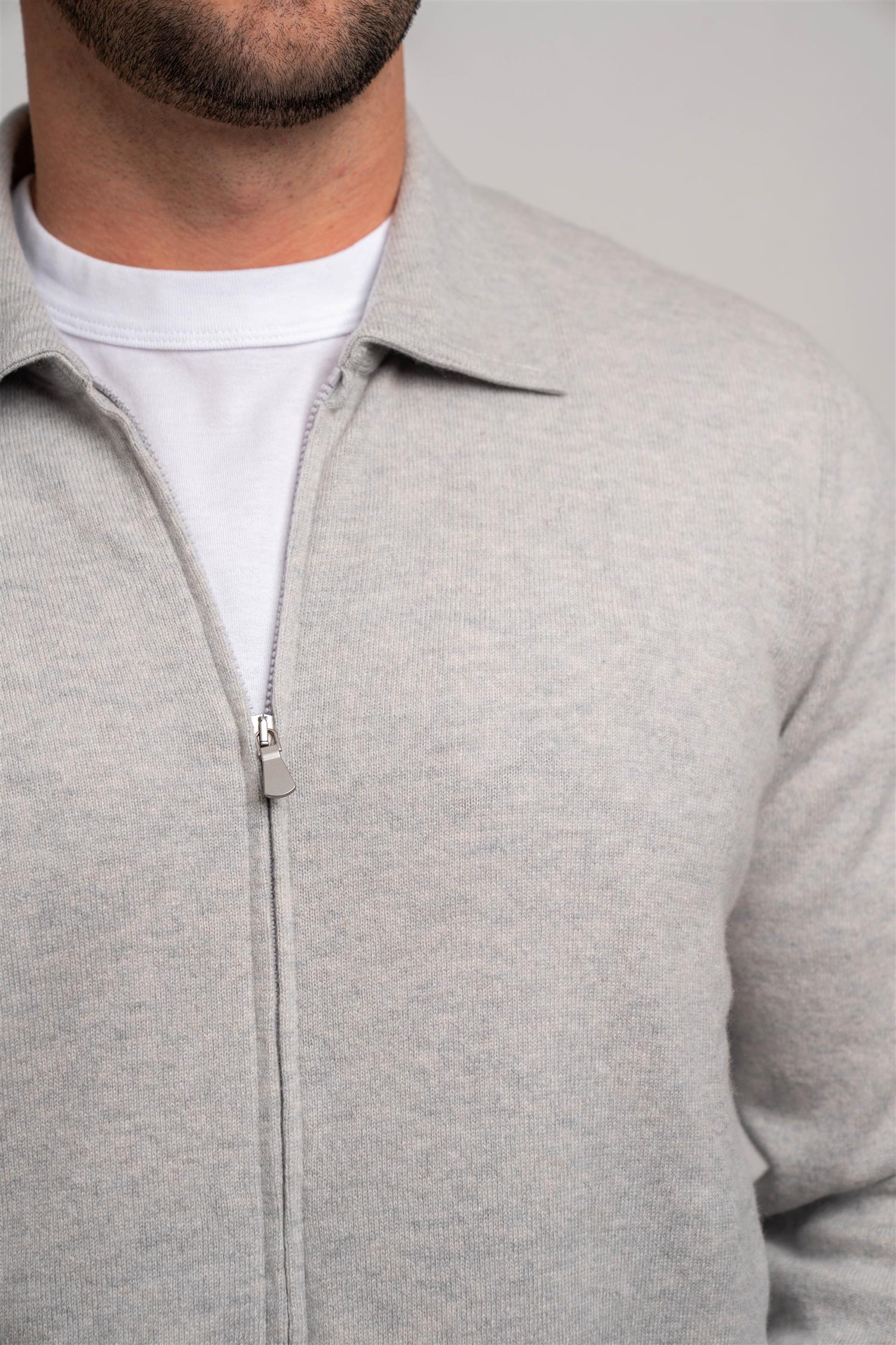 Full Zip Polo - Grey