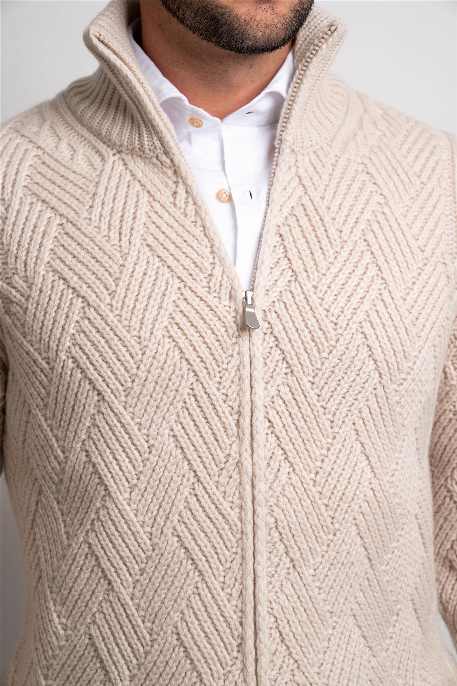 Full Zip Knitted - Panna