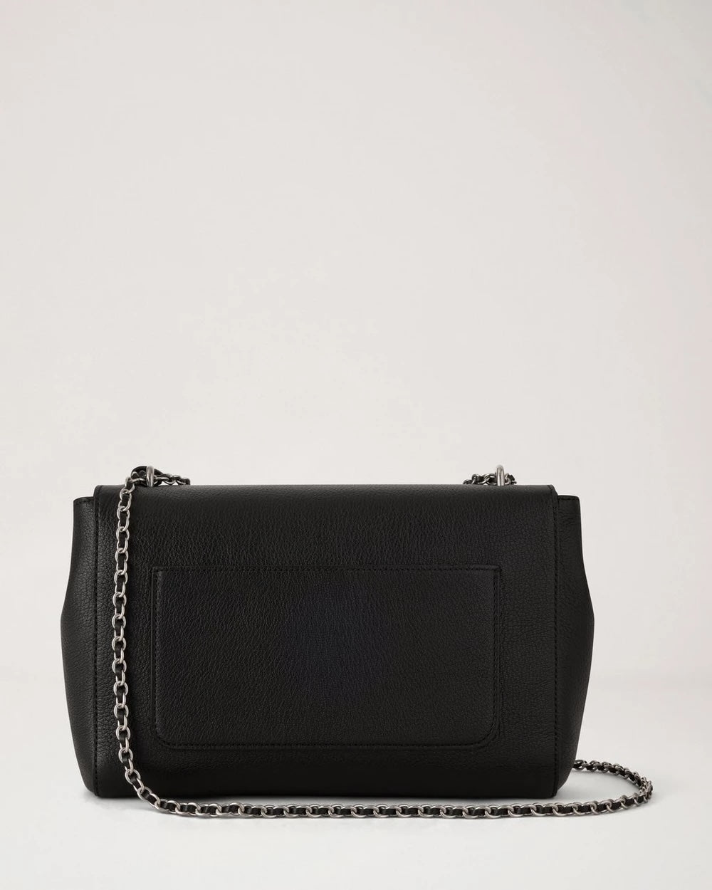 Medium Lily Black & Silver Glossy Goat
