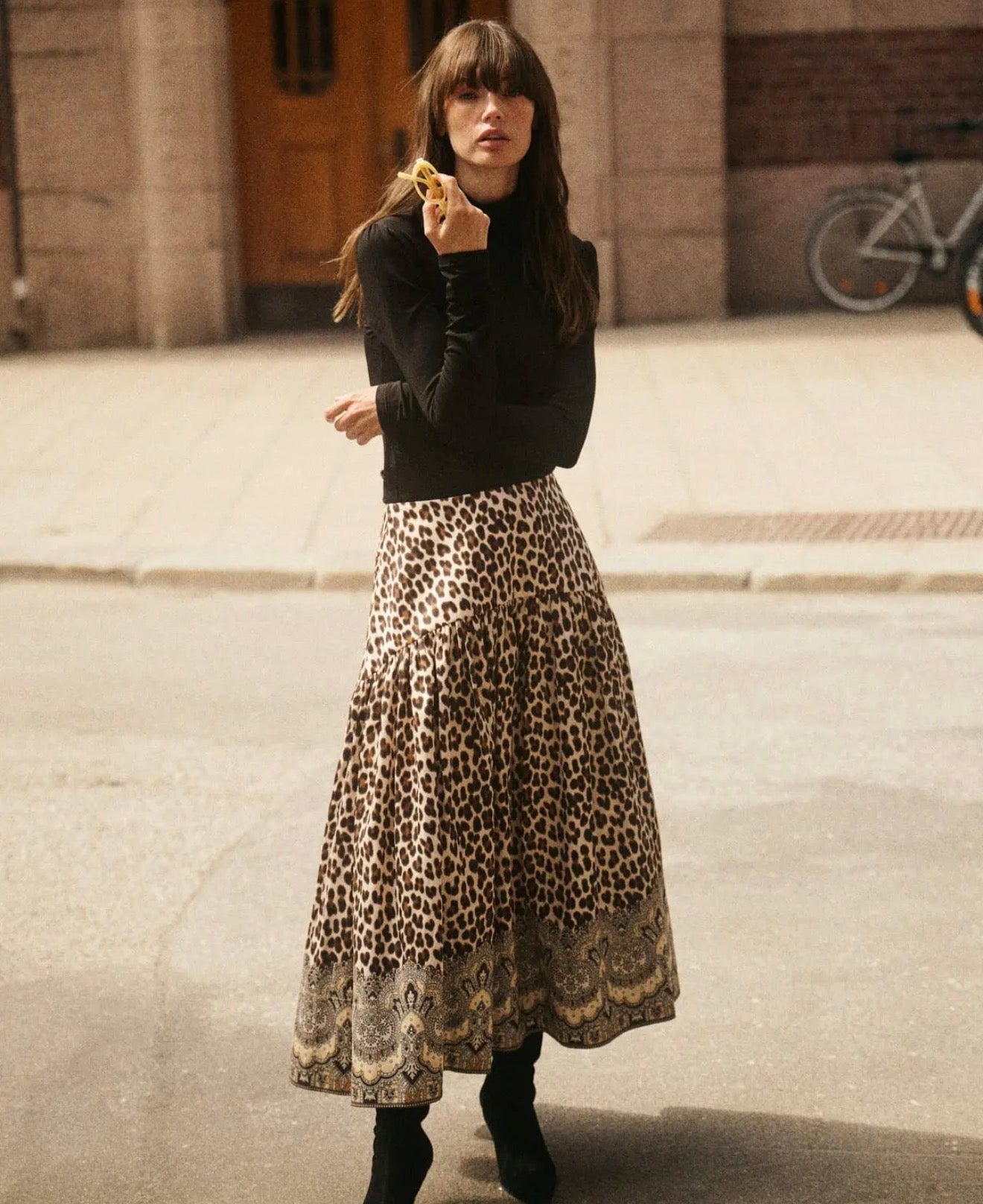 Taffeta Maxi Skirt Wild Paisley