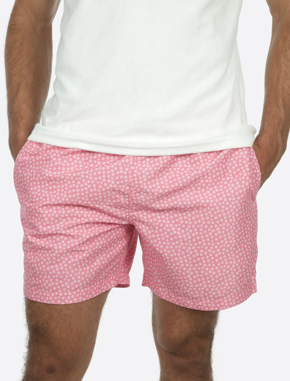 Classic Swim Shorts - Pink Small Flower