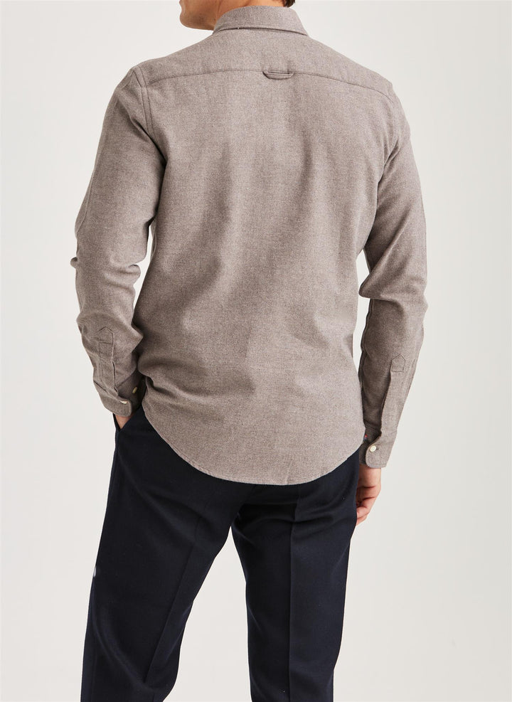 Twill Flannel Shirt - Brown