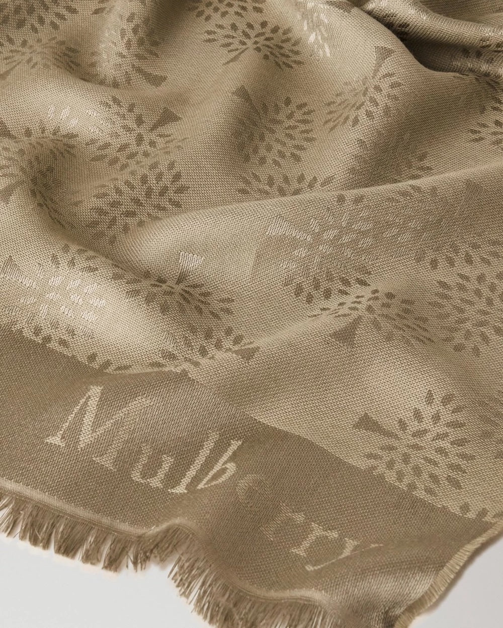 Mulberry Tree Rectangular Scarf 45 x 180 Linen Green