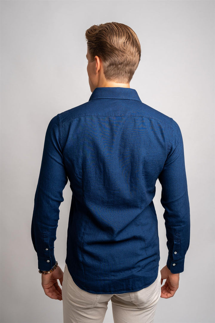 Spread Collar - Navy Flanell
