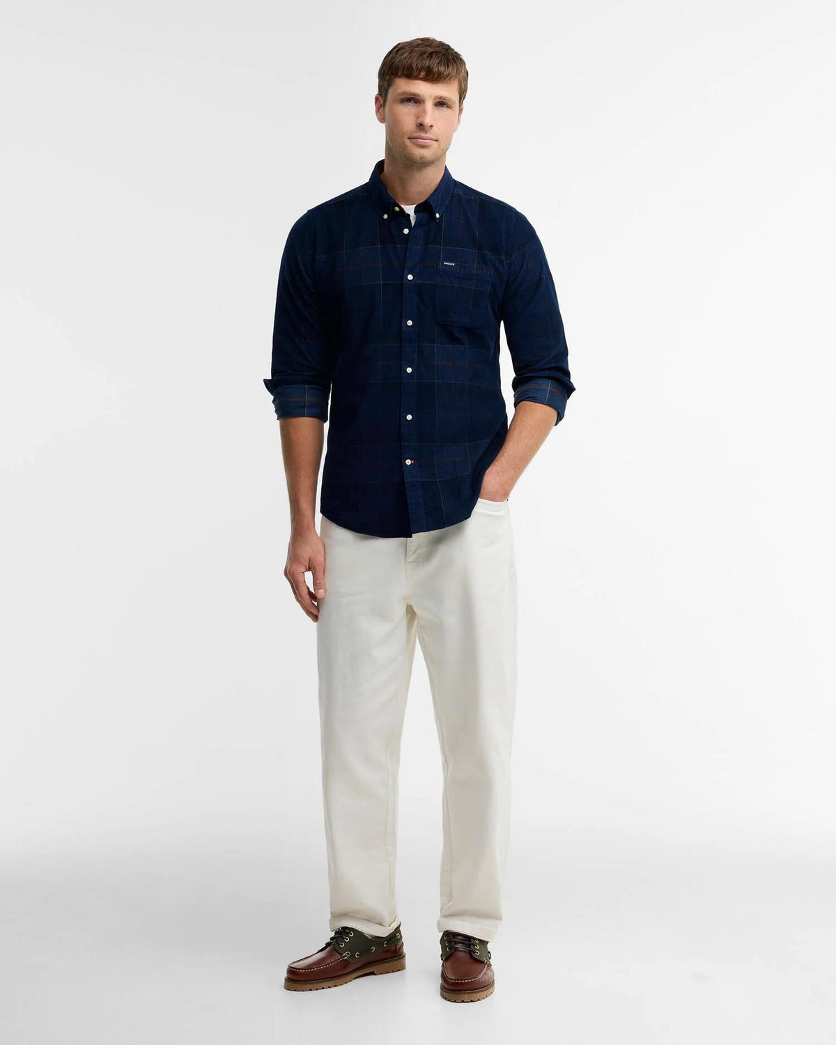 Blair Tailored Cord Shirt - Midnight Tartan