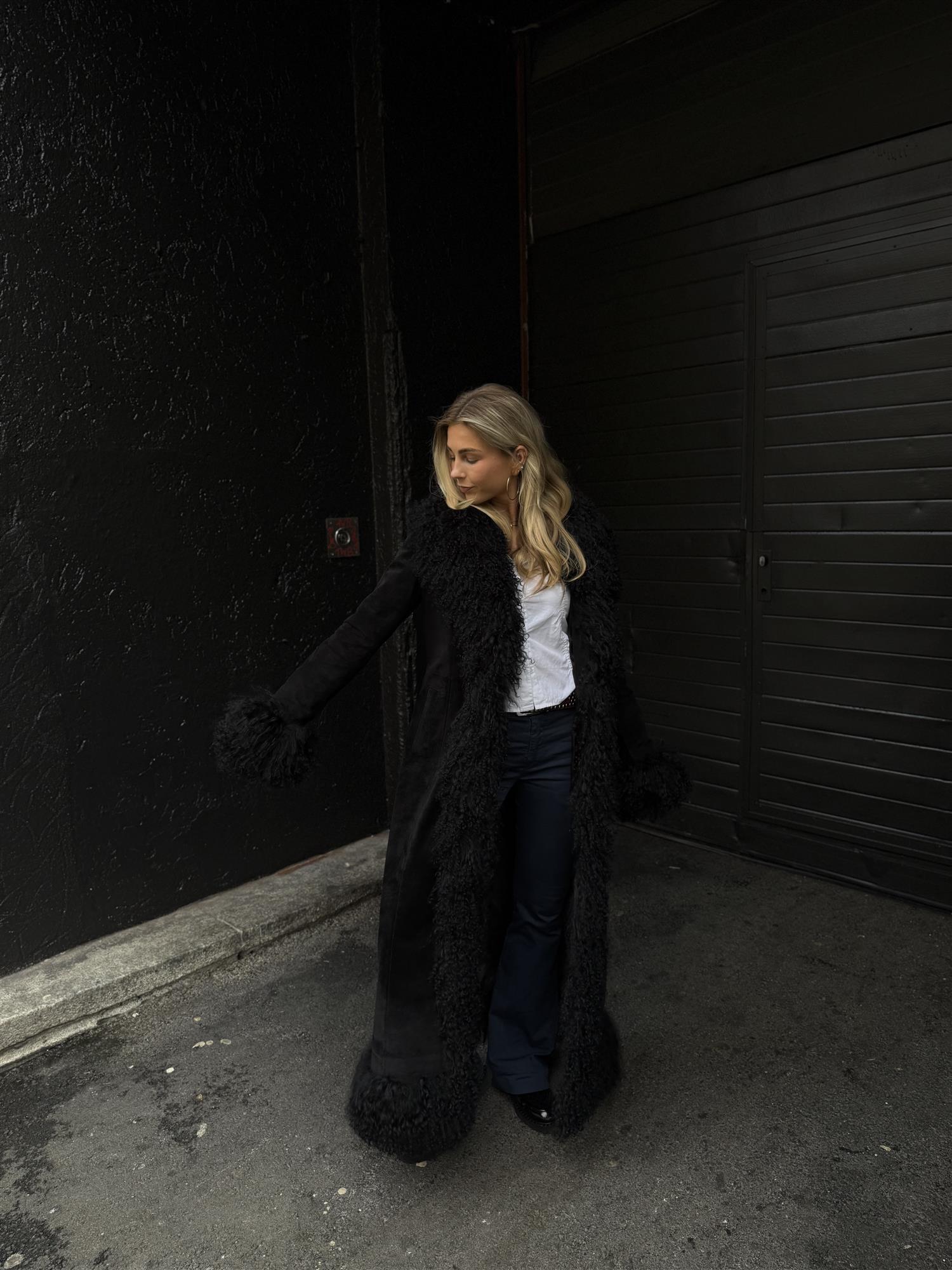 AVA COAT LONG - BLACK