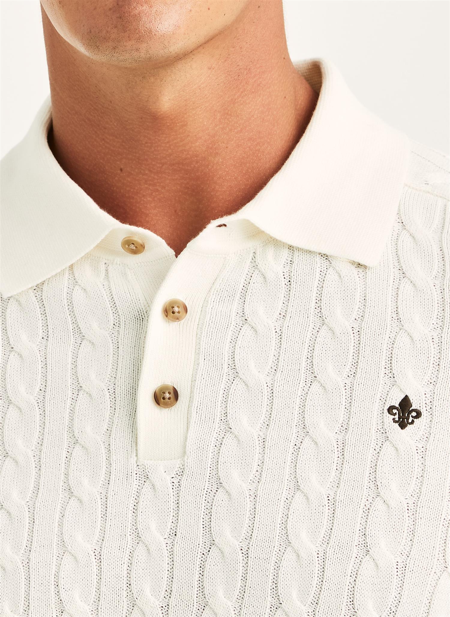 Lancaster Cable Polo - Off White