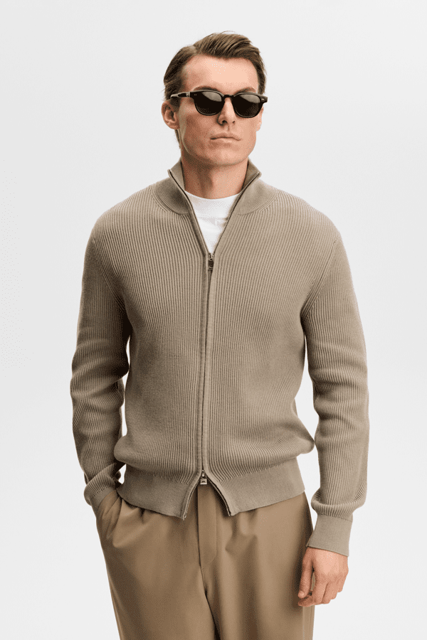 Alexis Full Zip Cardigan - Oliven