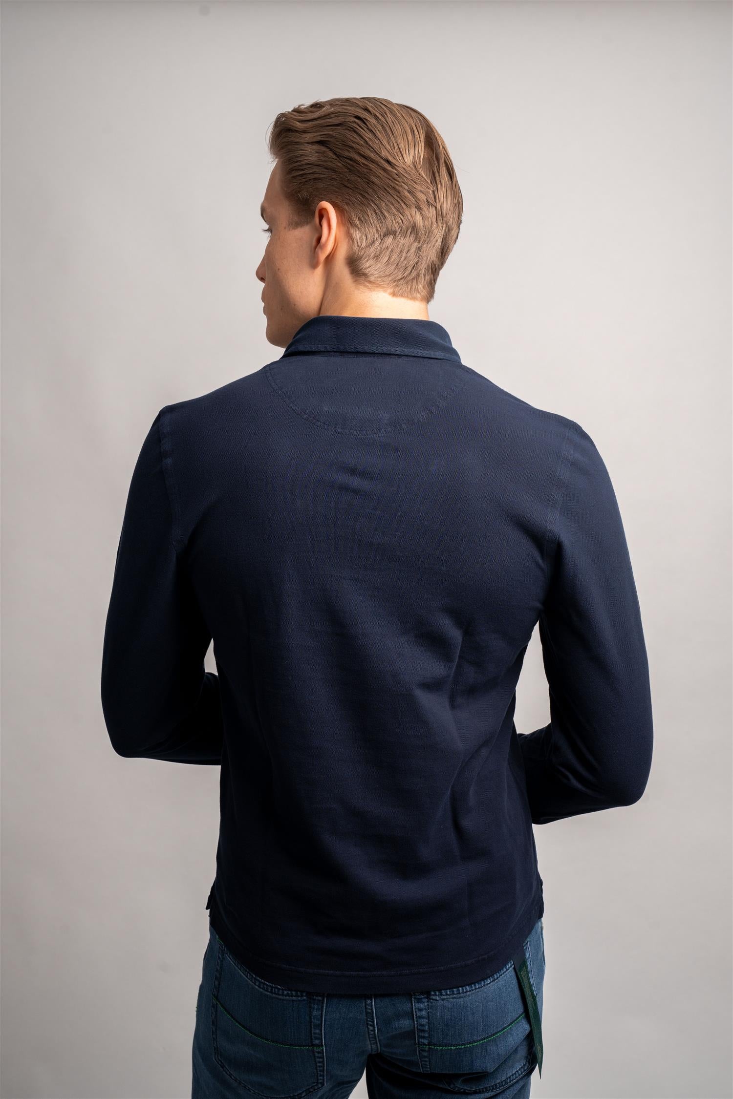 Pique Long Sleeve - Navy