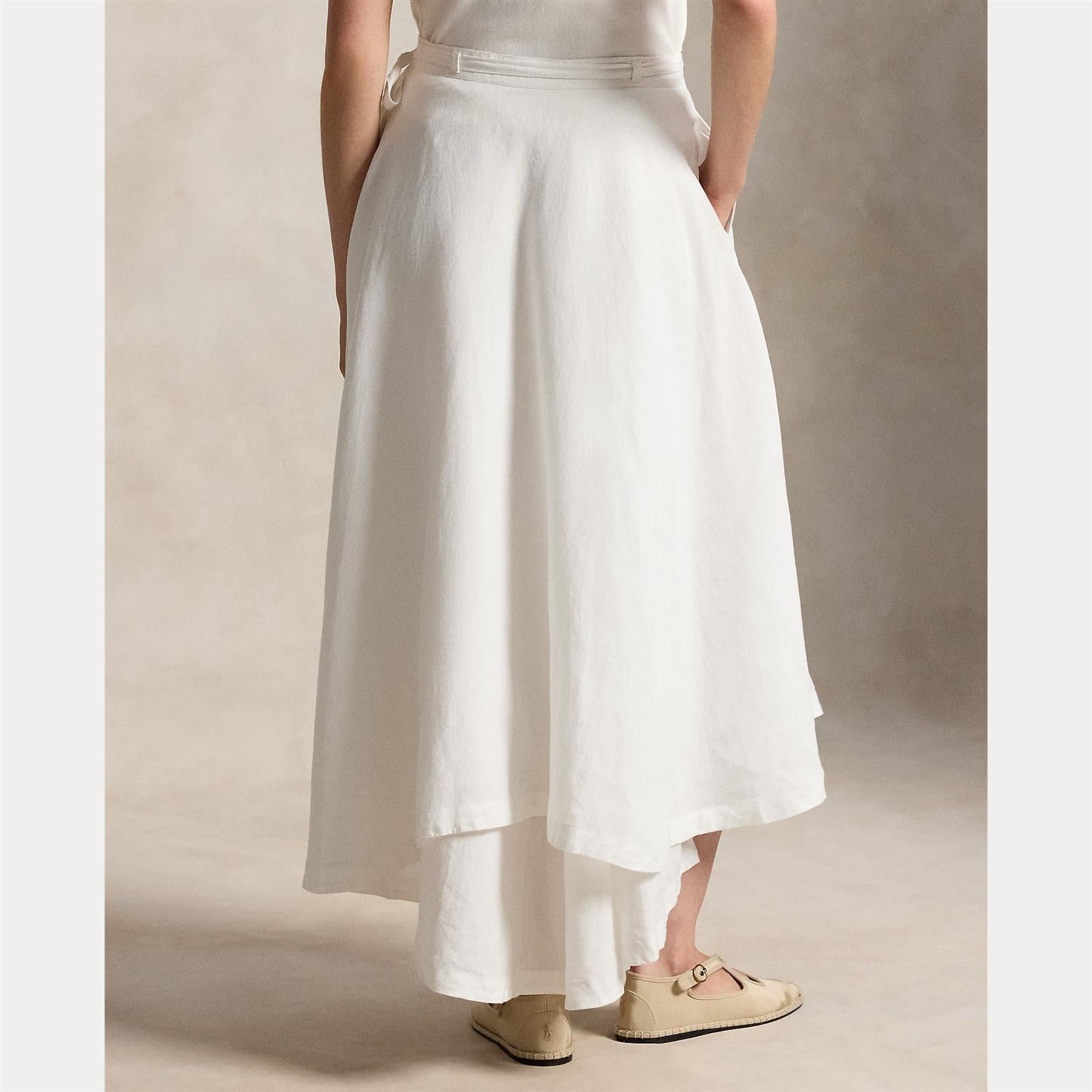 Linen Wrap Skirt White