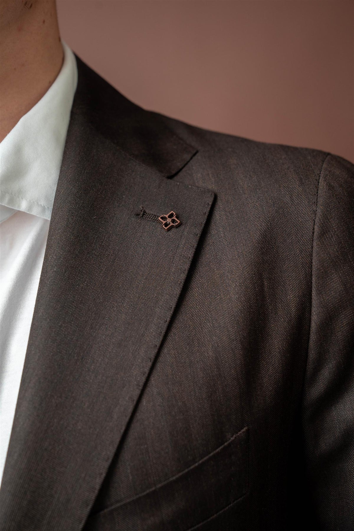 Super 130s Suit - Brun