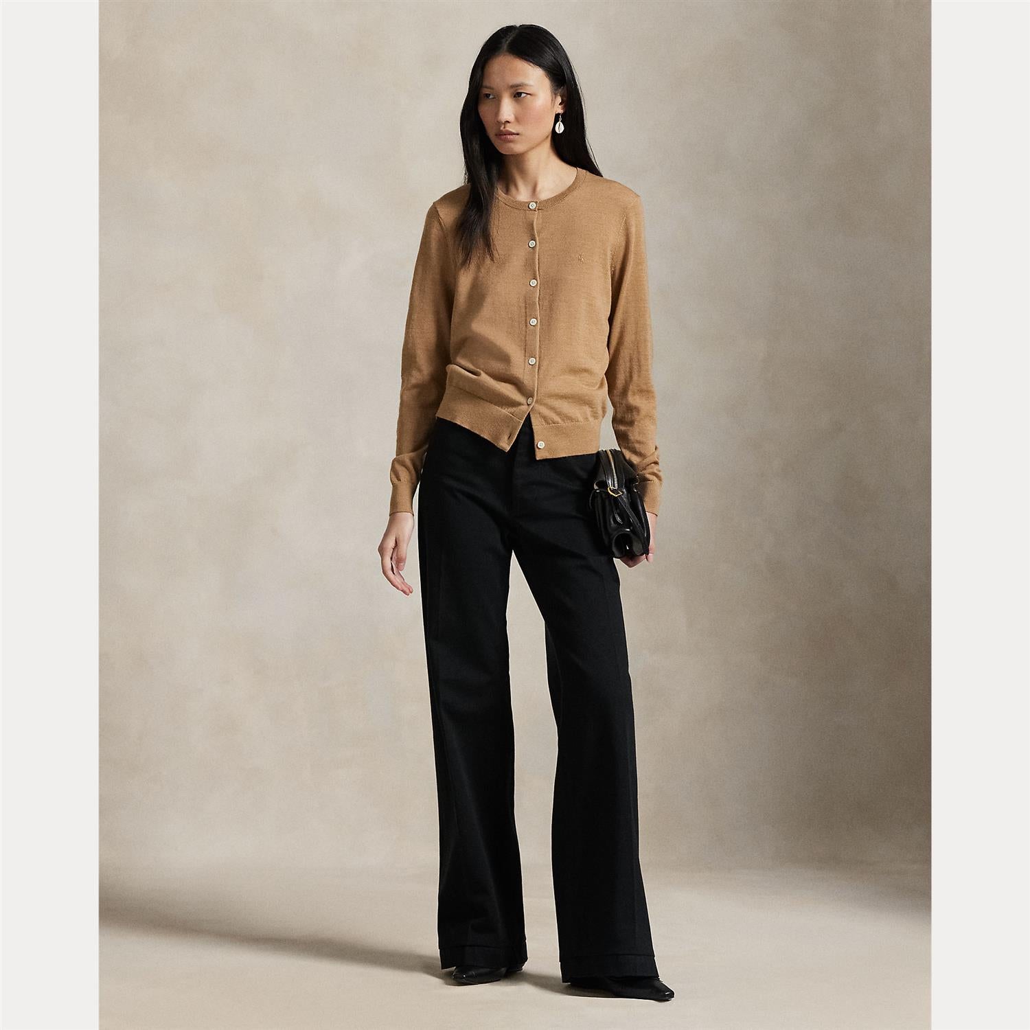 Sweater Cardigan Camel Melange