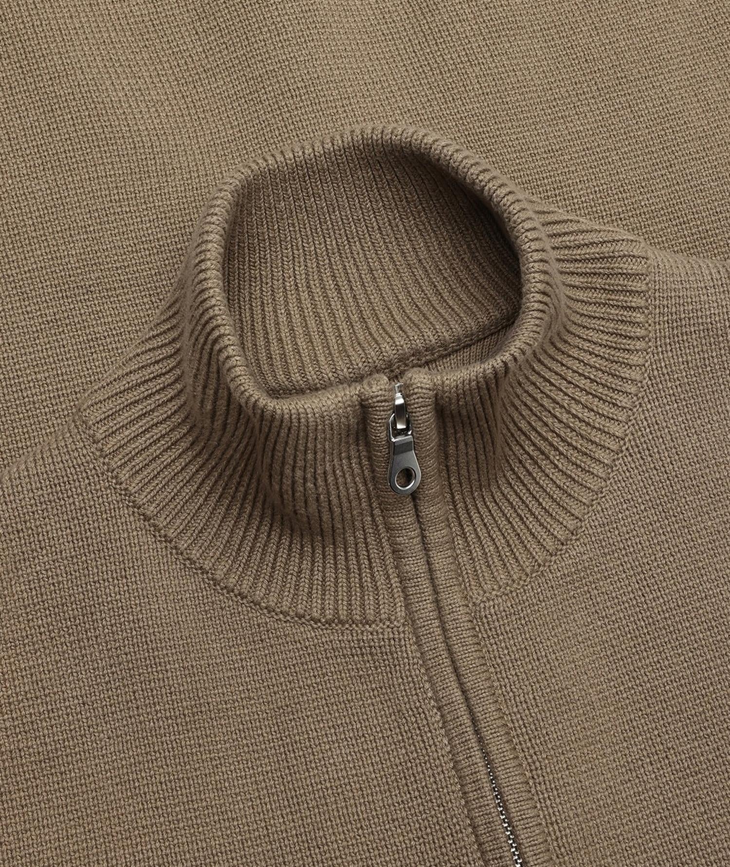 Zipper Knit Cardigan - Green