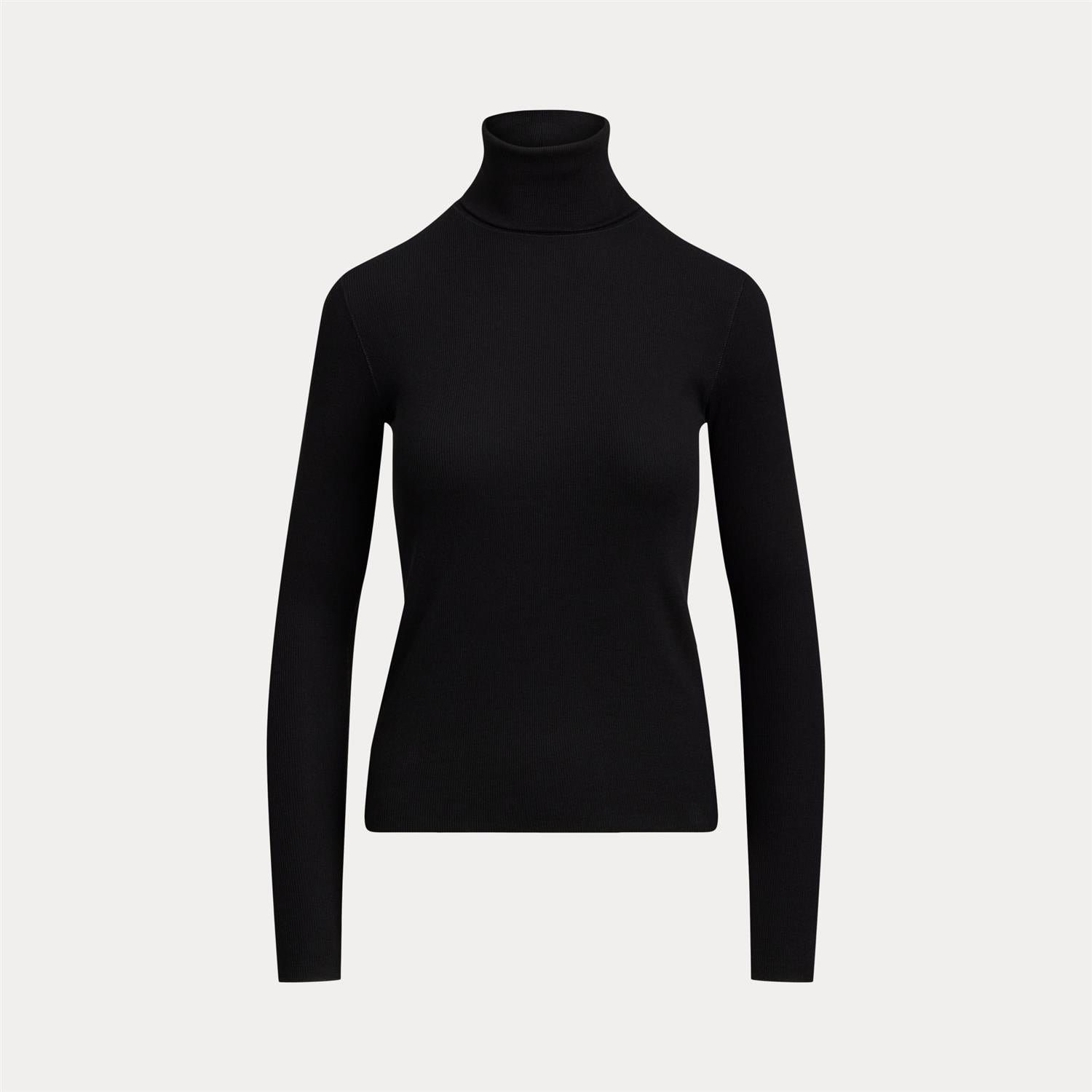 Stretch-Blend Turtleneck Black